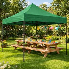 Pawilon ogrodowy, eventowy FG9, 3x3 m automatyczny - namiot z regulacją wysokości, zielony