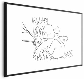 Plakat Śpiący koala 42x29,7 cm z ramą czarną z marginesem ARTGEIST B