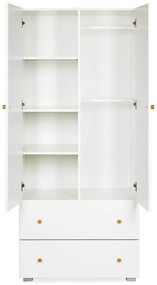 Szafa dwudrzwiowa KAROLINA 80cm biała z szufladami LITTLE SKY