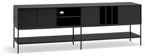 Czarna szafka pod TV 220x74x45 cm Platt – Teulat