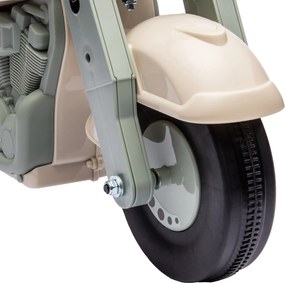 AIYAPLAY Samochodzik dla dzieci, Design motocykla, Muzyka i Bańki, dla 2-5 Lat, Kremowobiały