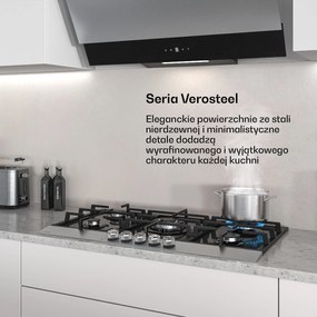 Klarstein Verosteel 90cm Płyta gazowa 5 palników Srebrny