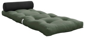 Zielonoszary materac futon 70x200 cm Wrap Olive Green/Dark Grey – Karup Design