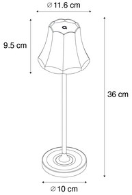 Zewnetrzna Zestaw 2 lamp stołowych Retro kremowe ładowane IP44 - Granny Retro Oswietlenie zewnetrzne