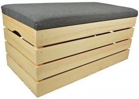 Pufa kufer skrzynia drewniana sosnowa siedzisko 80cm naturalna