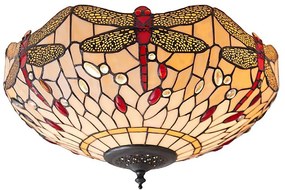 Endon 70723 - Lampa sufitowa Tiffany DRAGONFLY 2xE27/60W/230V, średnica 41 cm