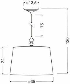 Wisząca lampa z czarnym abażurem - T029 - Tokis