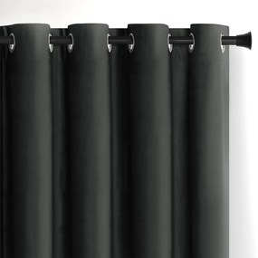Ciemnoszara aksamitna zasłona częściowo zaciemniająca (dimout) 140x270 cm Eyelets – Restilo