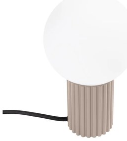Szarobrązowa lampa stołowa ze szklanym kloszem (wysokość 19 cm) Orbital – Sollux