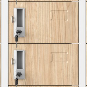 Skrytkowa szafa depozytowa OLIVER, 900 x 1850 x 450 mm, Eco Design: biała/dąb sonoma