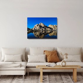 Obraz na szkle odbicia skał (70x50 cm)
