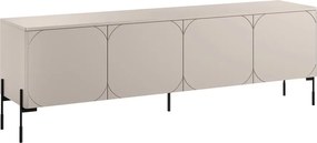 Szafka RTV Sonatia 200 cm czterodrzwiowa na metalowych nogach - kaszmir