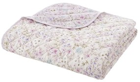 Lawendowo-beżowa bawełniana narzuta pikowana 220x230 cm Ditsy Floral – Bianca