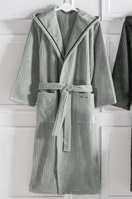 Unisex szlafrok STRIPE z kapturem Antracyt S