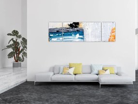 Obraz - Abstrakcyjne pociągnięcia (170x50 cm)