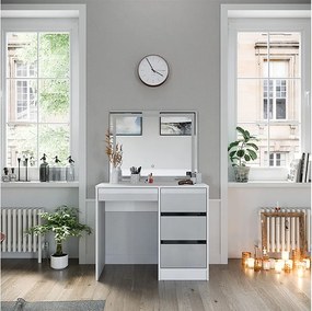 Stół toaletowy biały wysoki połysk 90x40x75 sherry