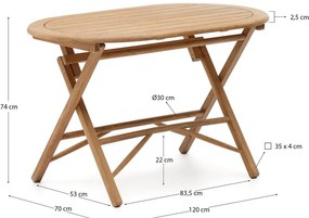 Stół ogrodowy z litego drewna akacjowego 70x120 cm Dandara – Kave Home