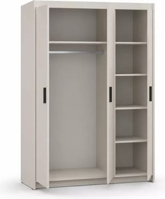 Szafa Ele 3 beż piaskowy 133 cm - trzydrzwiowa z półkami i drążkiem na ubrania