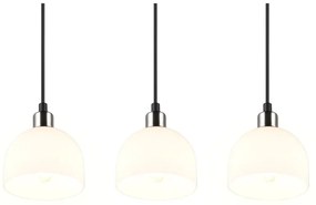 Lampa wisząca w biało-srebrnym kolorze ze szklanym kloszem Molly – Trio