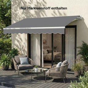 Outsunny Zamiennik materiału markizy – osłona przeciwsłoneczna UPF 50+ do ramy 3,5 x 2,5 m, ciemnoszary | Aosom PL