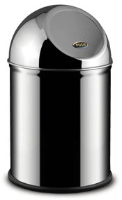 Kosz na śmieci ze stali nierdzewnej, 8 l, samozamykającą pokrywą, nierdzewny błyszczący