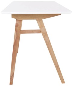 Biały stół z brązowymi nogami House Nordic Vojens Desk, dł. 120 cm