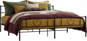 Czarne rustykalne łóżko małżeńskie 180x200cm A9-E17