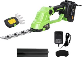 Outsunny 2-w-1 Akumulatorowe nożyce do żywopłotu i krzewów z długością cięcia 20/10 cm, ładowarką | Aosom PL