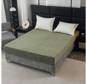 PrzytulneMieszkanie.pl Prześcieradło z mikropluszu GRENA 160x200 cm zielone