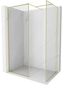 Mexen Kioto-XF ścianka prysznicowa Walk-in z ramką 110 x 90 cm, transparent 10 mm, złota szczotkowana - 800-110-202-04-55-090-XF