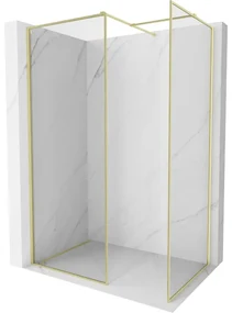 Mexen Kioto-XF ścianka prysznicowa Walk-in z ramką 110 x 90 cm, transparent 10 mm, złota szczotkowana - 800-110-202-04-55-090-XF
