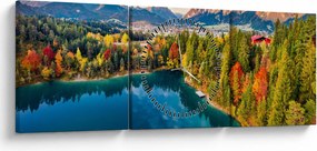 Obraz - Jezioro Urisee, Austria (z zegarem) (90x30 cm)