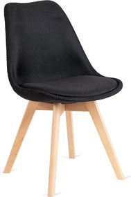 Krzesło Tapicerowane do Jadalni NEVEL Czarne Skandynawskie