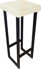 Hoker ALEX krzesło barowe tkanina Welur podstawa metalowa : Kolor Stelaża - Czarny , Kolor tkaniny - VELVET - MG50, Wysokość - 90 cm