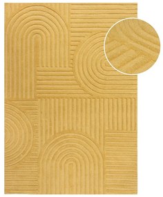 Żółty dywan wełniany Flair Rugs Zen Garden, 160x230 cm