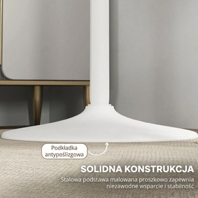 HOMCOM Okrągły stolik barowy biały stół kuchenny do salonu i jadalni stalowy Ø60 x 102 cm | Aosom PL