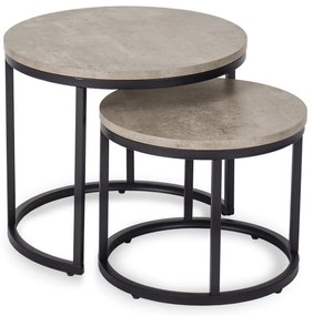 Zestaw Stolików Kawowych ROCKY 43 cm/53 cm Szary Beton Nowoczesny Loft