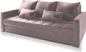 Masseno Sofa SIRO z funkcją spania i pojemnikiem na pościel, Rozkładana sofa - Pudrowy róż, KRONOS 27