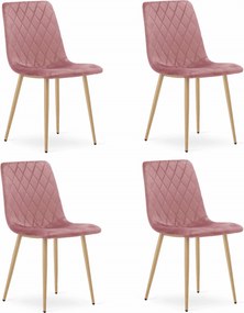 Różowe welurowe krzesło TURIN
