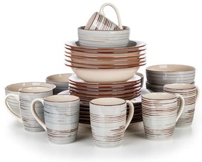 Banquet 30-częściowy zestaw jadalny Spiral  Grey