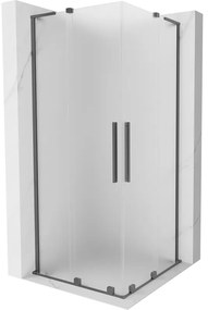 Mexen Velar L Duo kabina prysznicowa rozsuwana 80 x 80 cm, szron, gun metal - 871-080-080-02-33-95