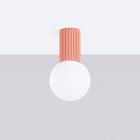 Plafon HALO brzoskwiniowy IP44 ryflowany SOLLUX  LIGHTING