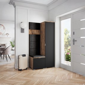 Masseno Garderoba LORI 95/181/51 cm Nowoczesna Szafa do Przedpokoju Dąb lefkas