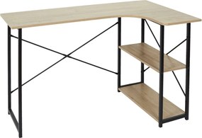 Loftowe biurko narożne z półkami Stand