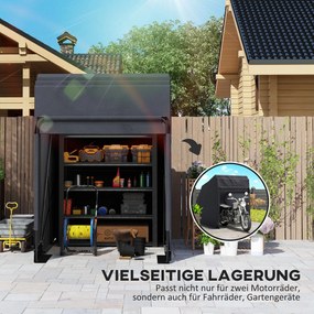 Składany zewnętrzny pokrowiec motocyklowy Outsunny Wodoodporny Ochronny Zimowy XXL 345cmx135cmx191cm Czarny