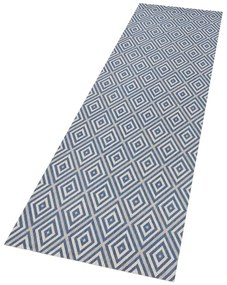 Niebieski chodnik odpowiedni na zewnątrz NORTHRUGS Karo, 80x200 cm
