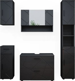 Zestaw mebli łazienkowych antracyt wysoki połysk 80x41x58.6 irma