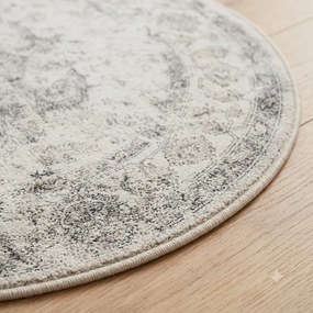 Dywan vintage INKA Medalion z Efektem Postarzenia Beżowy koło 120 cm x 120 cm