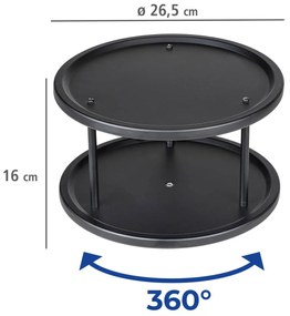 Organizer do kuchni na blat LAZY SUSAN, dwupoziomowy, metalowy, 26,5 x 15,5 x 26,5 cm, WENKO