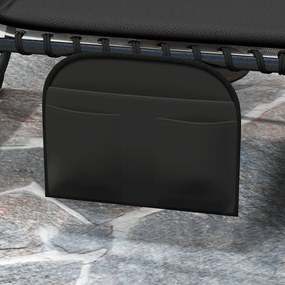 Outsunny Zestaw 2 leżaków składanych z poduszką, 5-stopniowo regulowane oparcie, kieszeń boczna, czarny | Aosom PL